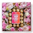 BoxEnjoy -  kocka desszert doboz - szappanrózsa, Ferrero Rocher és Mon Rouge Eau de Parfum
