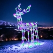 Led mozgó fejű rénszarvas, világító karácsonyi szarvas, 115 cm - színes