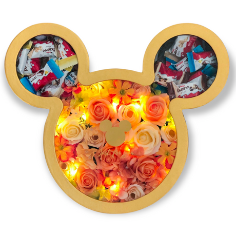 BoxEnjoy - MICKEY krém színű desszert doboz - szappanrózsával és Happy Moments mini mixxel